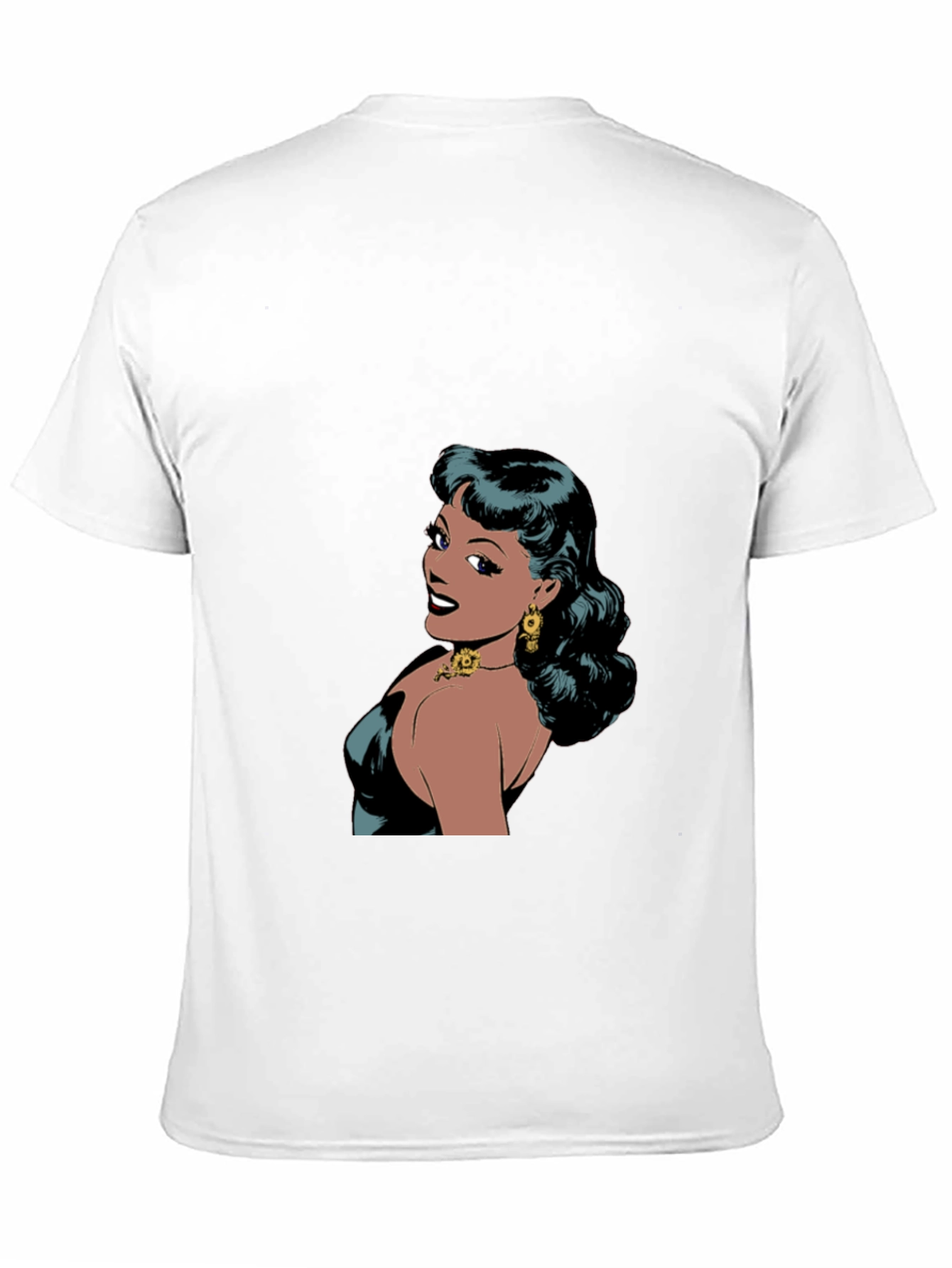Retro Comic Woman Graphic T-Shirt - Black