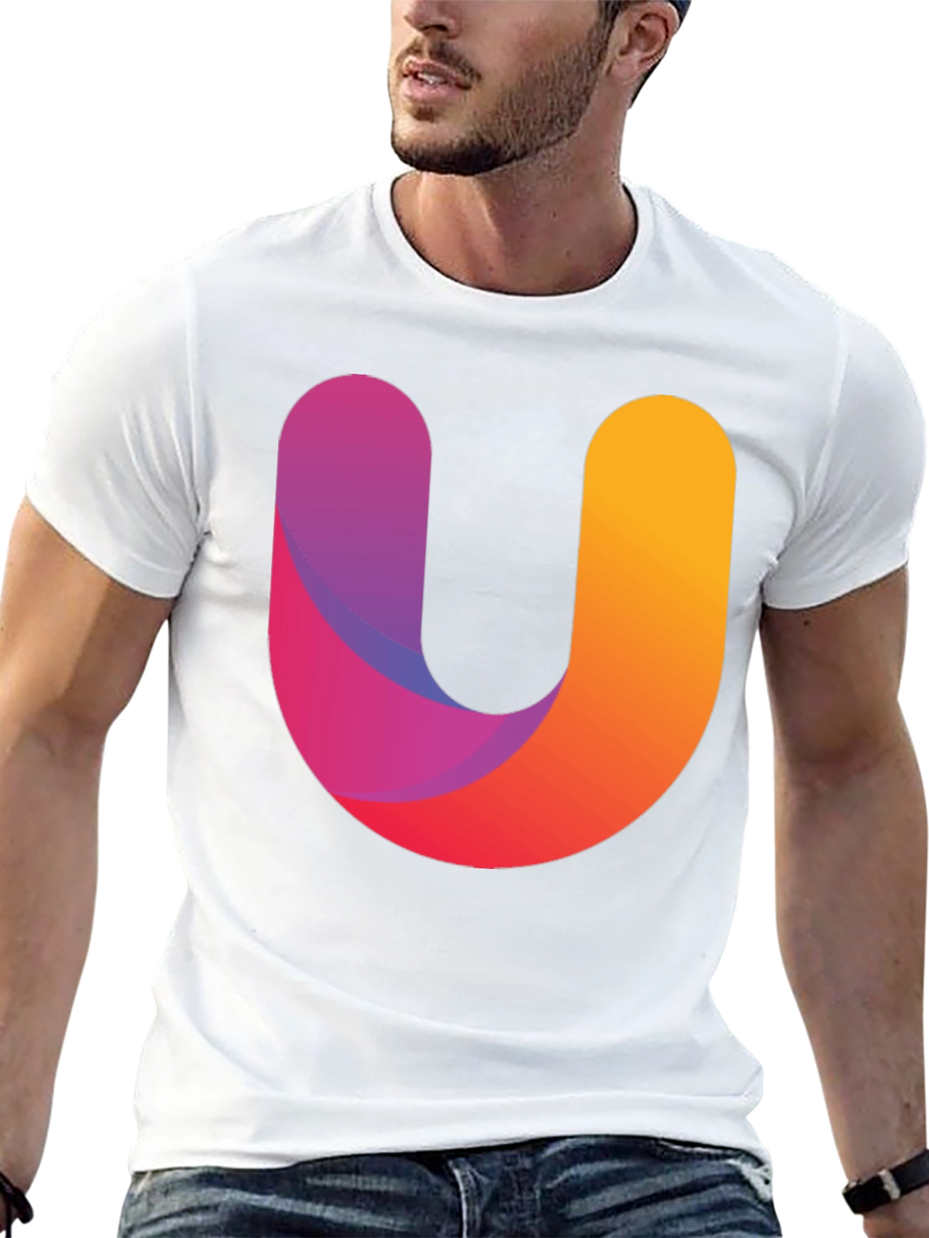 Gradient U Graphic Black T-Shirt