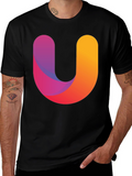 Gradient U Graphic Black T-Shirt