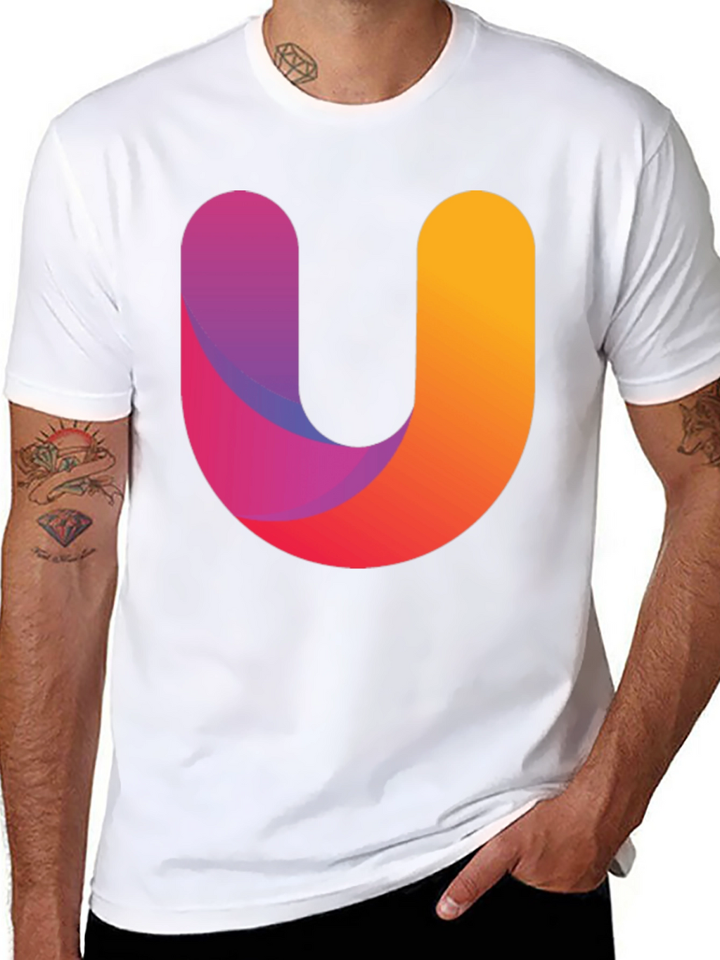 Gradient U Graphic Black T-Shirt