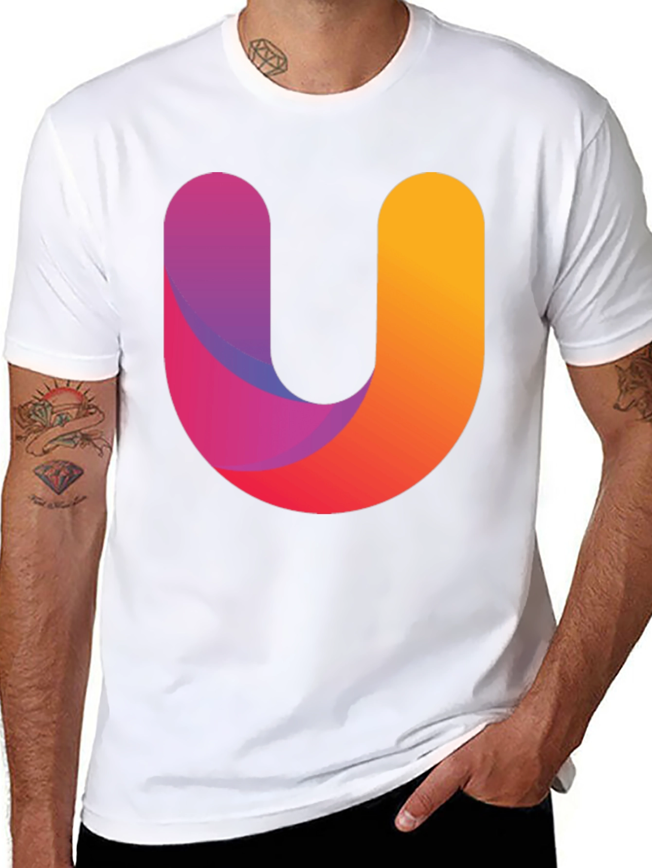 Gradient U Graphic Black T-Shirt