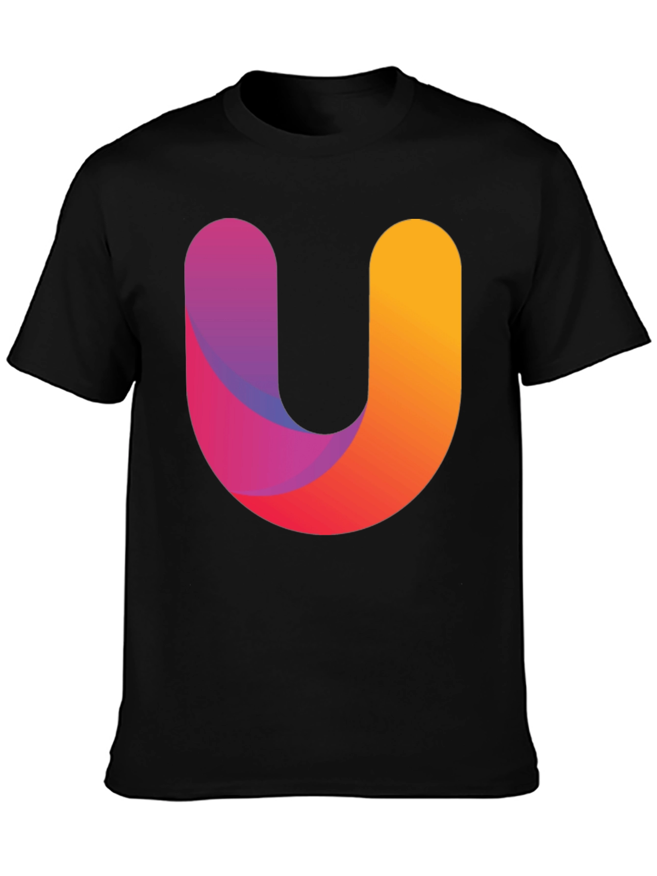 Gradient U Graphic Black T-Shirt