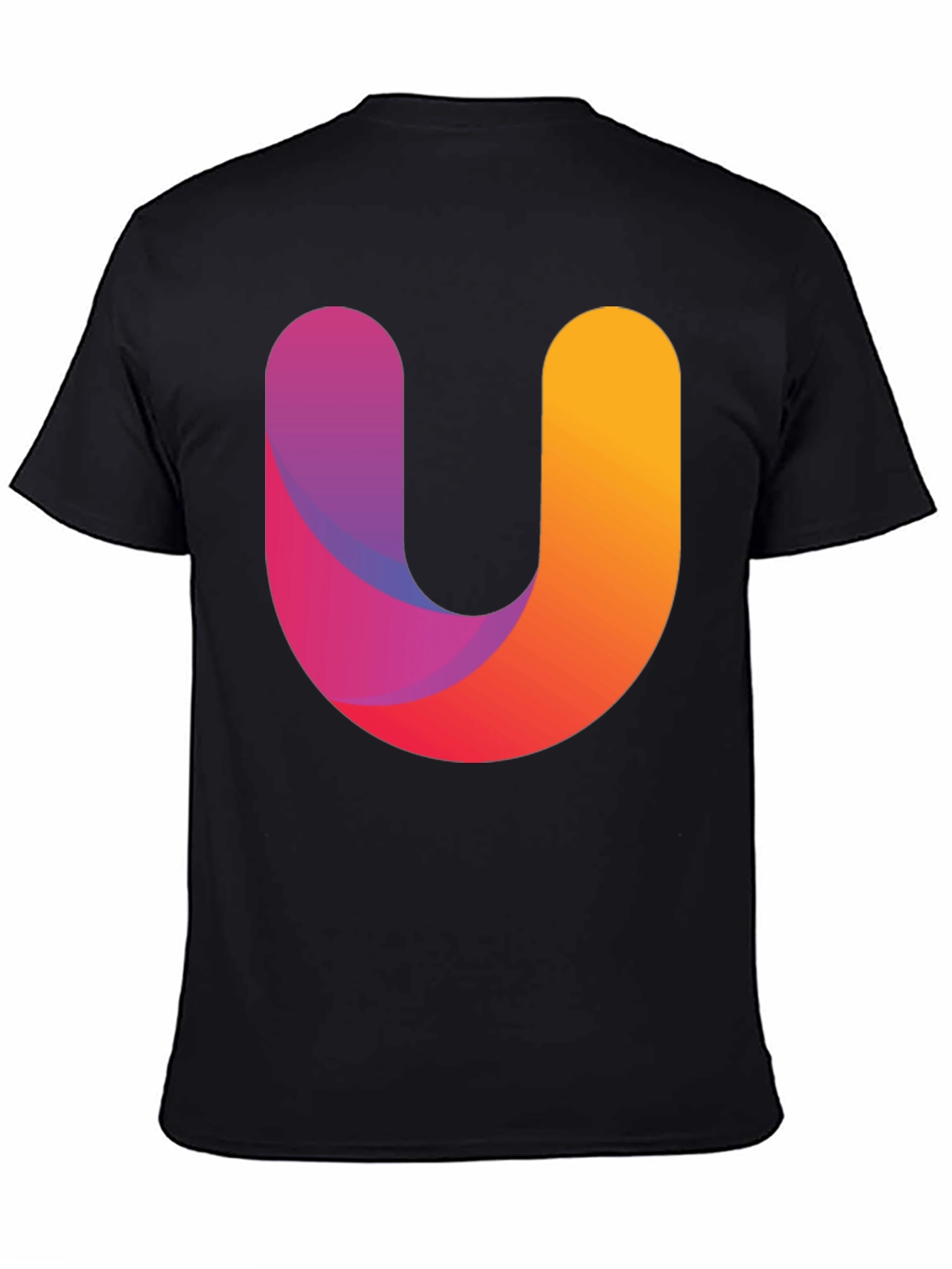 Gradient U Graphic Black T-Shirt