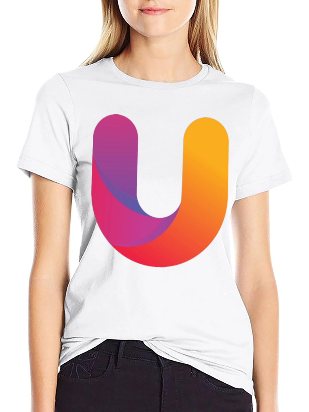 Gradient U Graphic Black T-Shirt