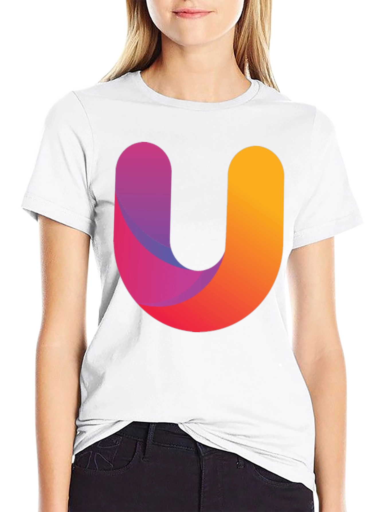 Gradient U Graphic Black T-Shirt