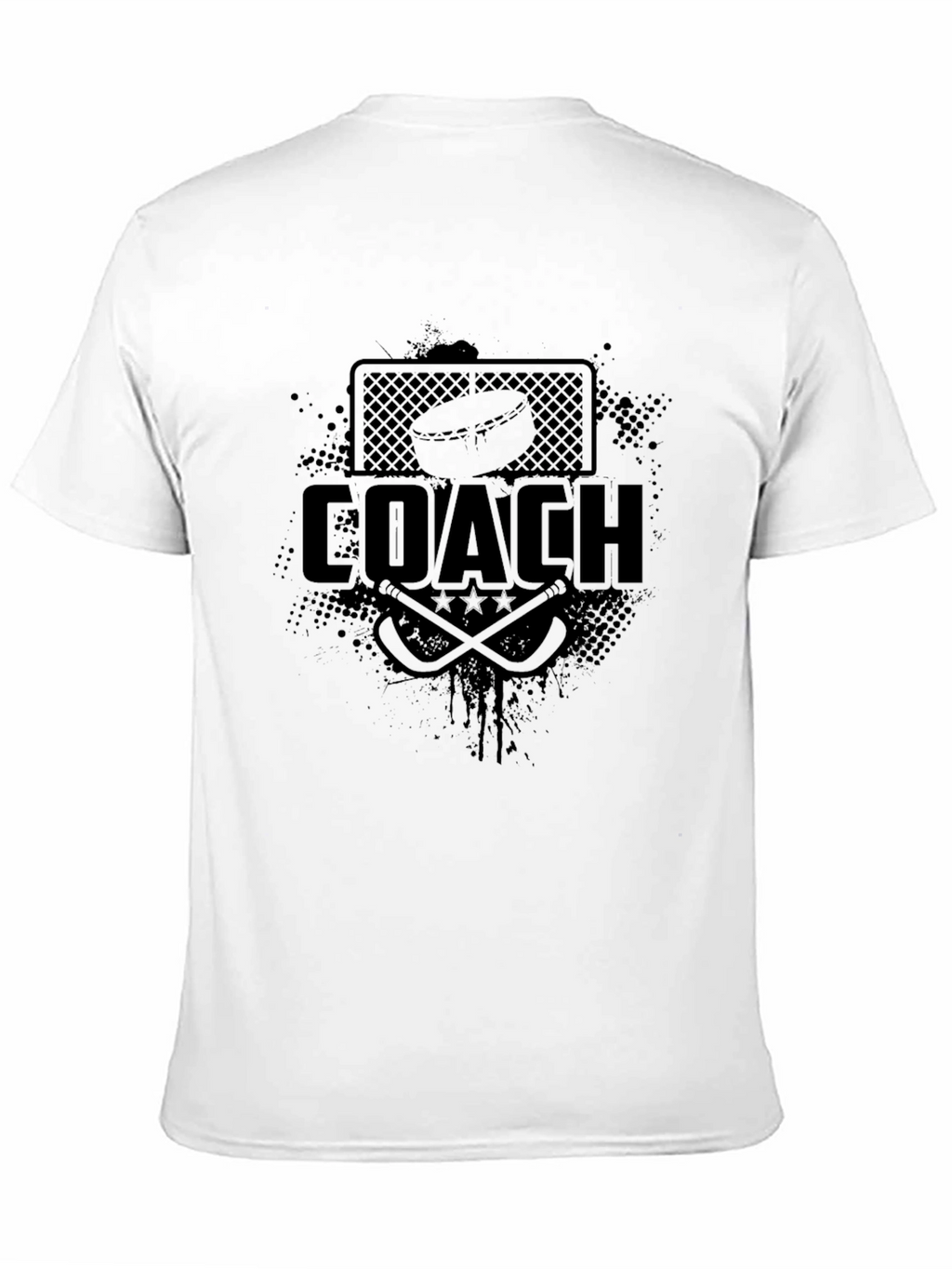 Hockey Coach Graphic Print T-Shirt - Black