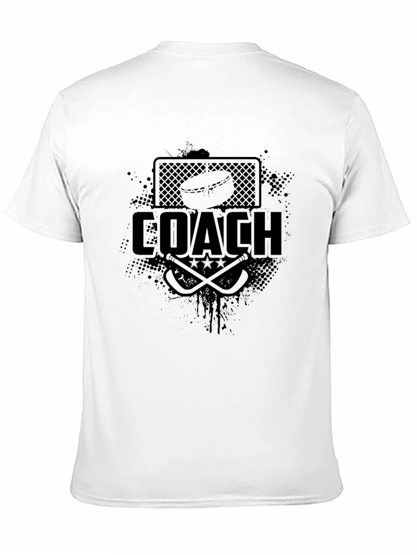 Hockey Coach Graphic Print T-Shirt - Black