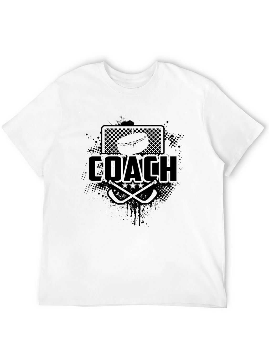 Hockey Coach Graphic Print T-Shirt - Black