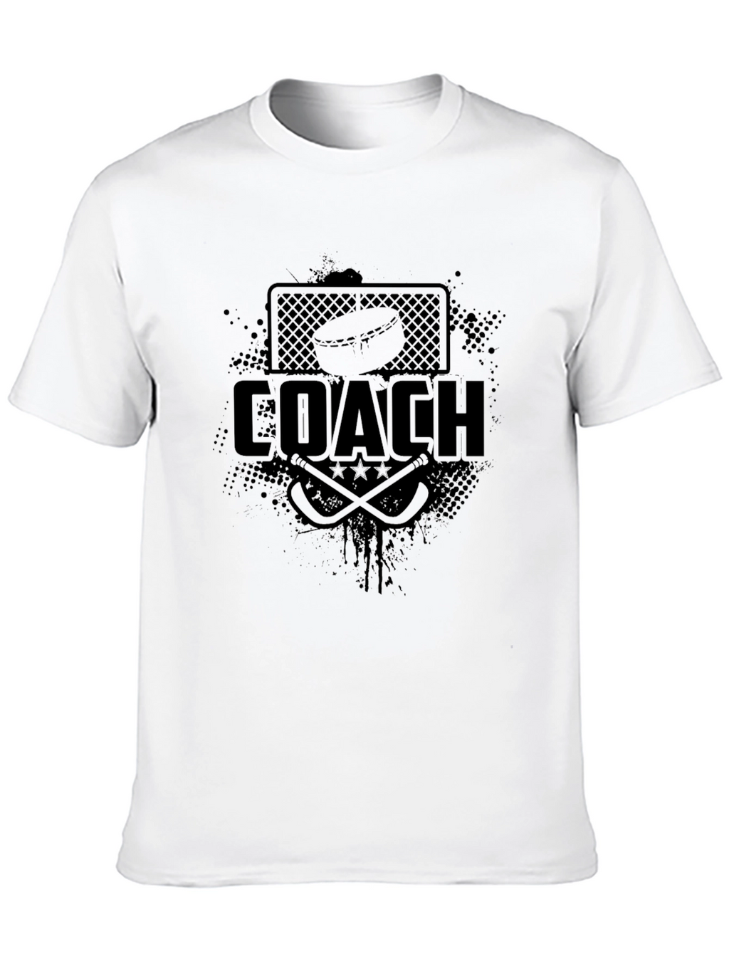 Hockey Coach Graphic Print T-Shirt - Black
