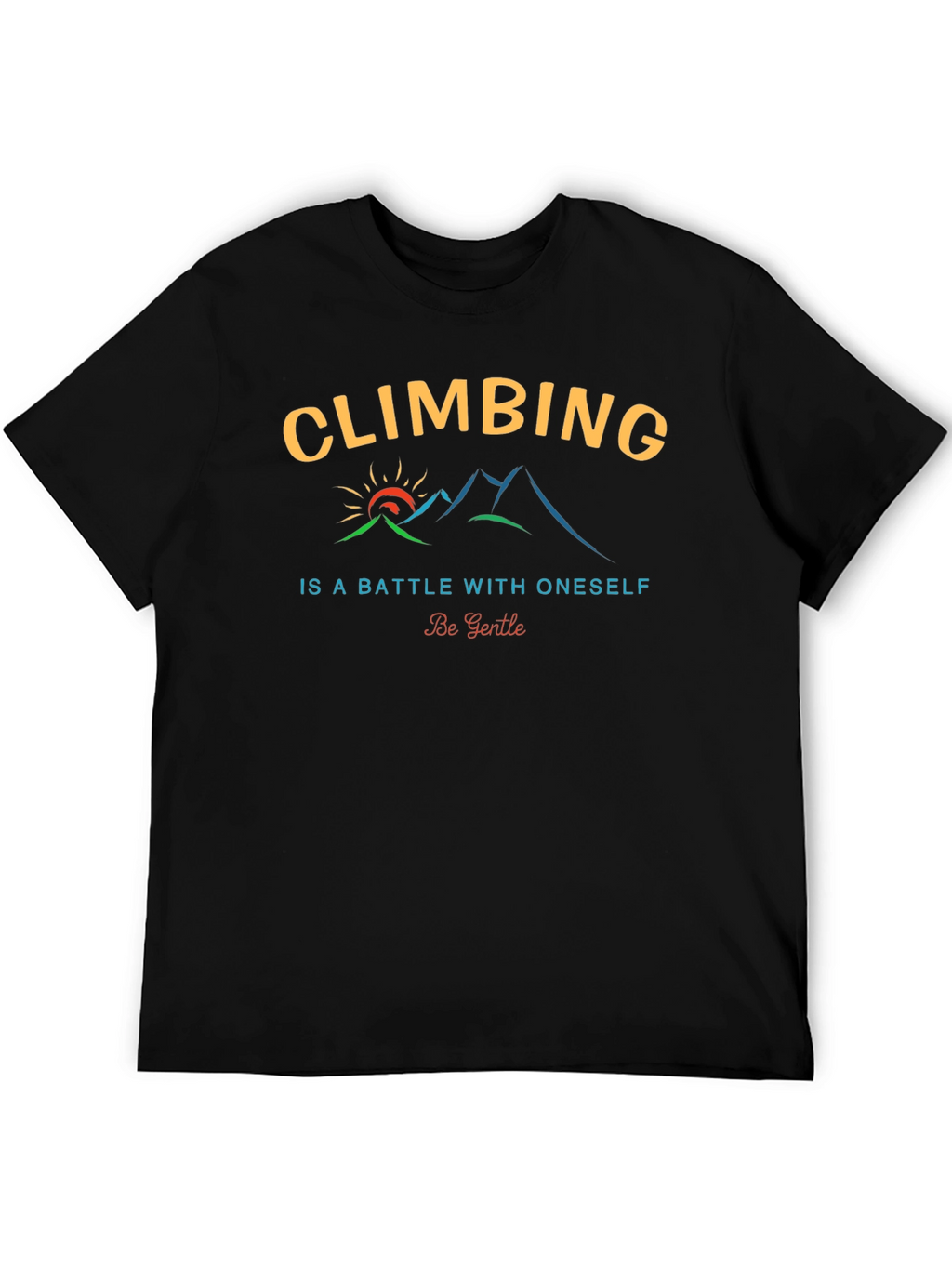 Climbing Motivational Graphic Tee - Black