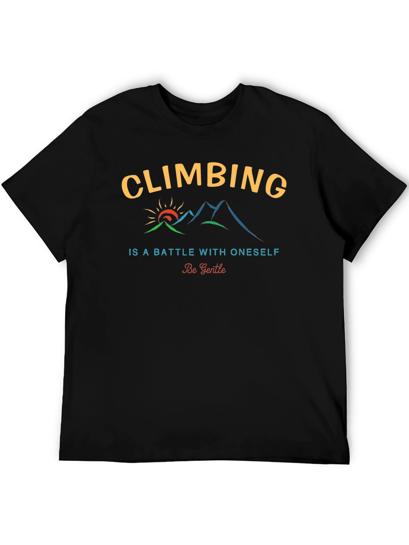 Climbing Motivational Graphic Tee - Black