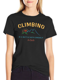 Climbing Motivational Graphic Tee - Black