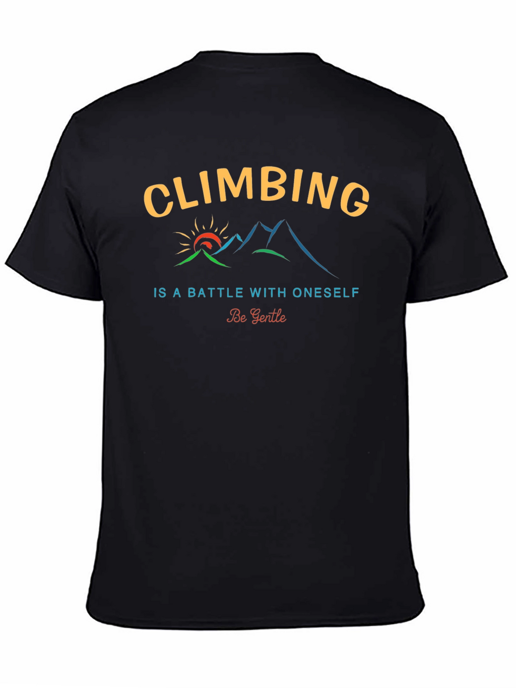 Climbing Motivational Graphic Tee - Black