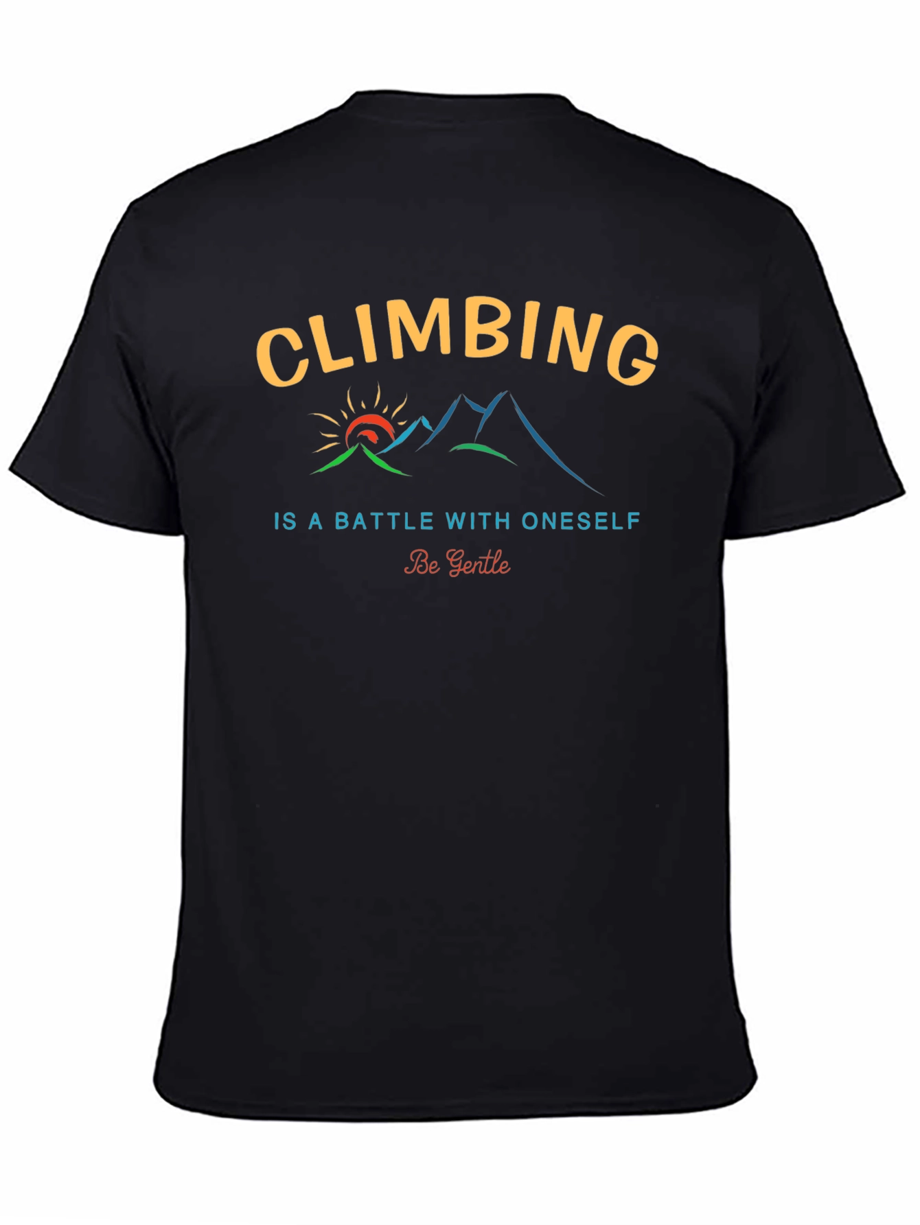 Climbing Motivational Graphic Tee - Black