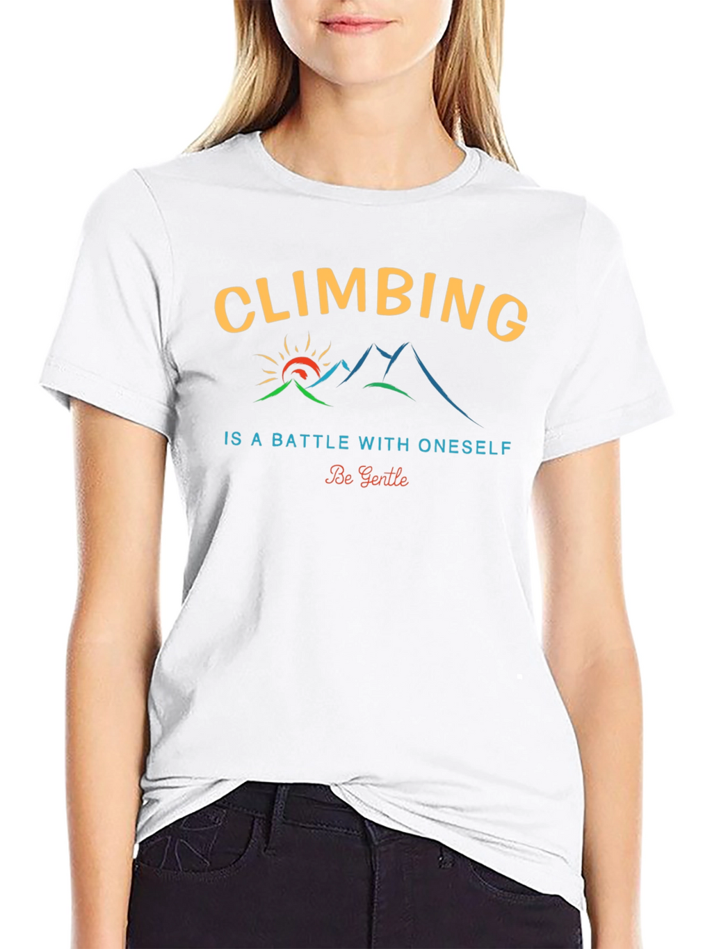 Climbing Motivational Graphic Tee - Black