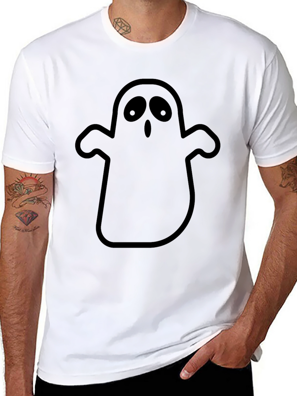 Spooky Ghost Graphic T-Shirt - Halloween Apparel