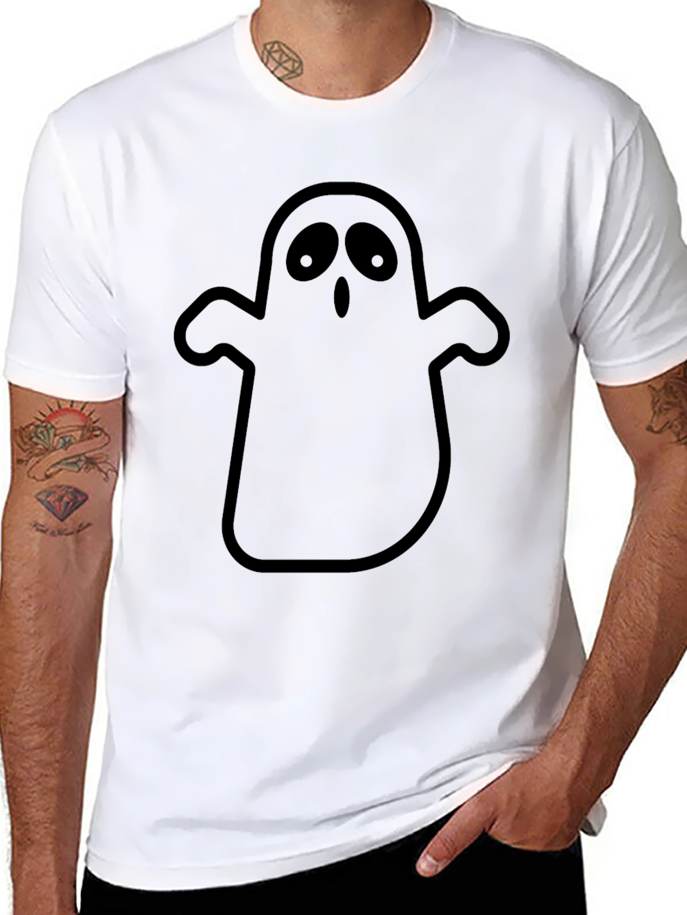 Spooky Ghost Graphic T-Shirt - Halloween Apparel