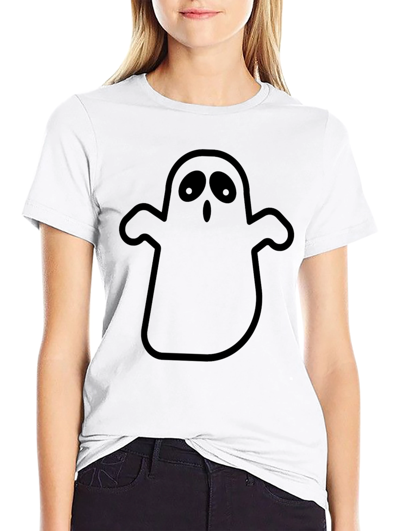 Spooky Ghost Graphic T-Shirt - Halloween Apparel