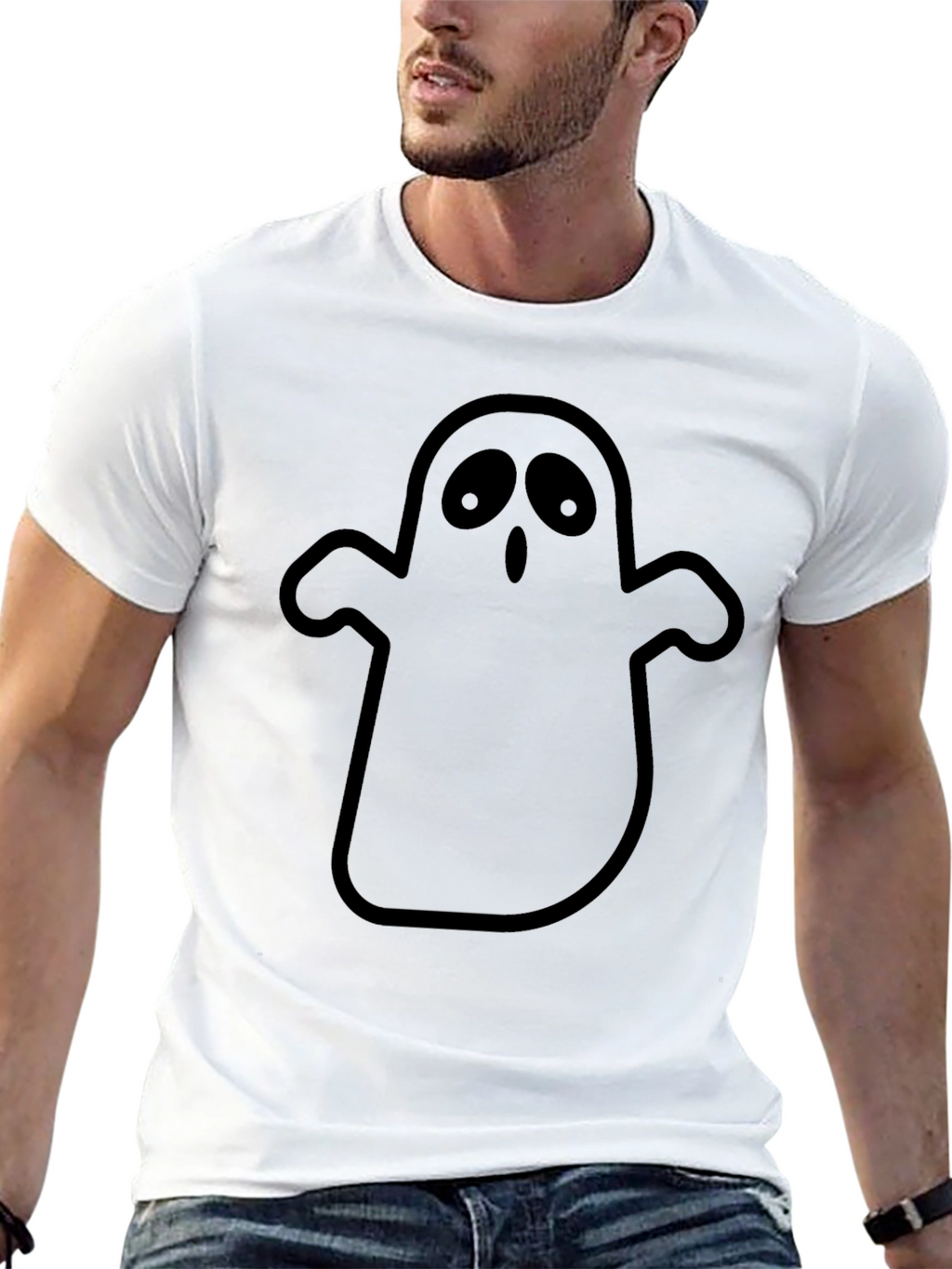 Spooky Ghost Graphic T-Shirt - Halloween Apparel