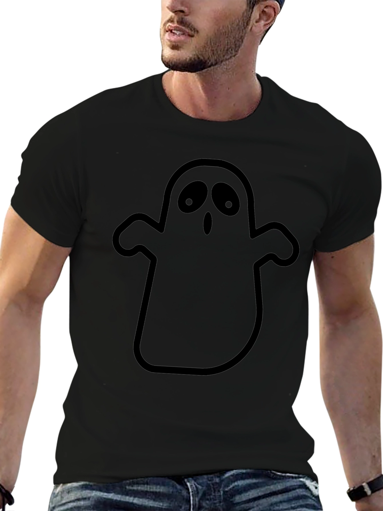 Spooky Ghost Graphic T-Shirt - Halloween Apparel