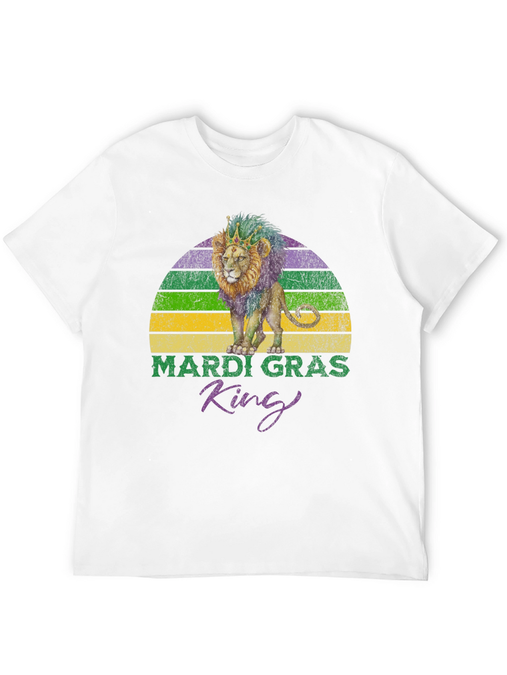 Mardi Gras King Lion Graphic T-Shirt