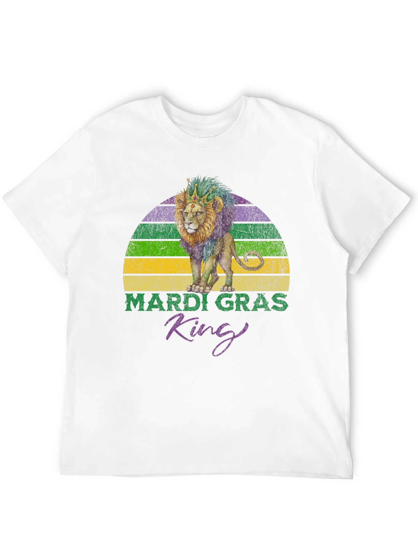 Mardi Gras King Lion Graphic T-Shirt