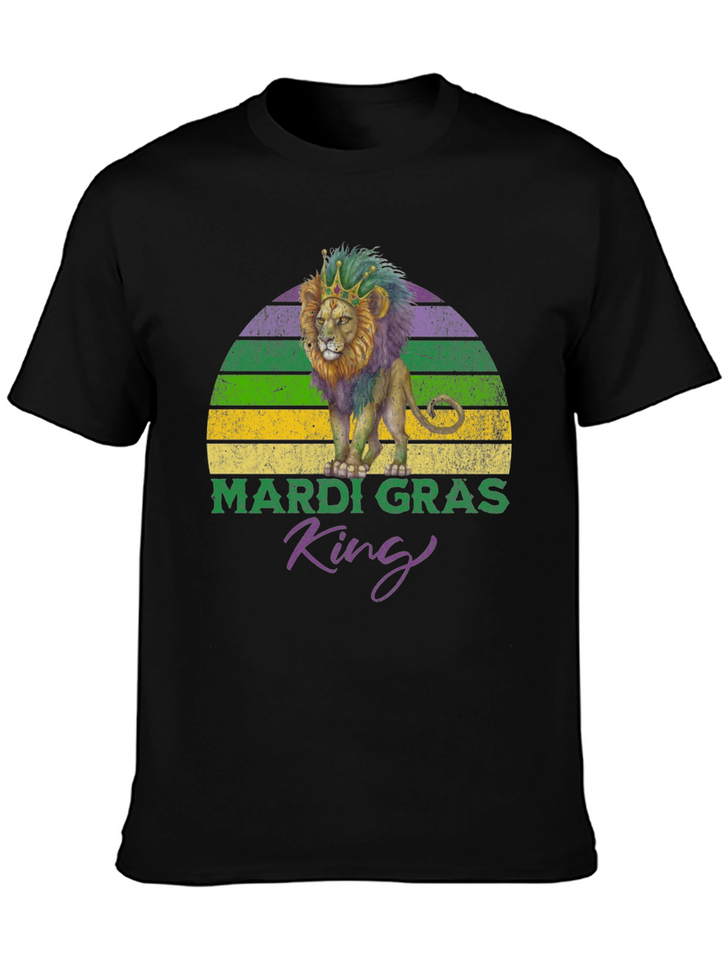 Mardi Gras King Lion Graphic T-Shirt