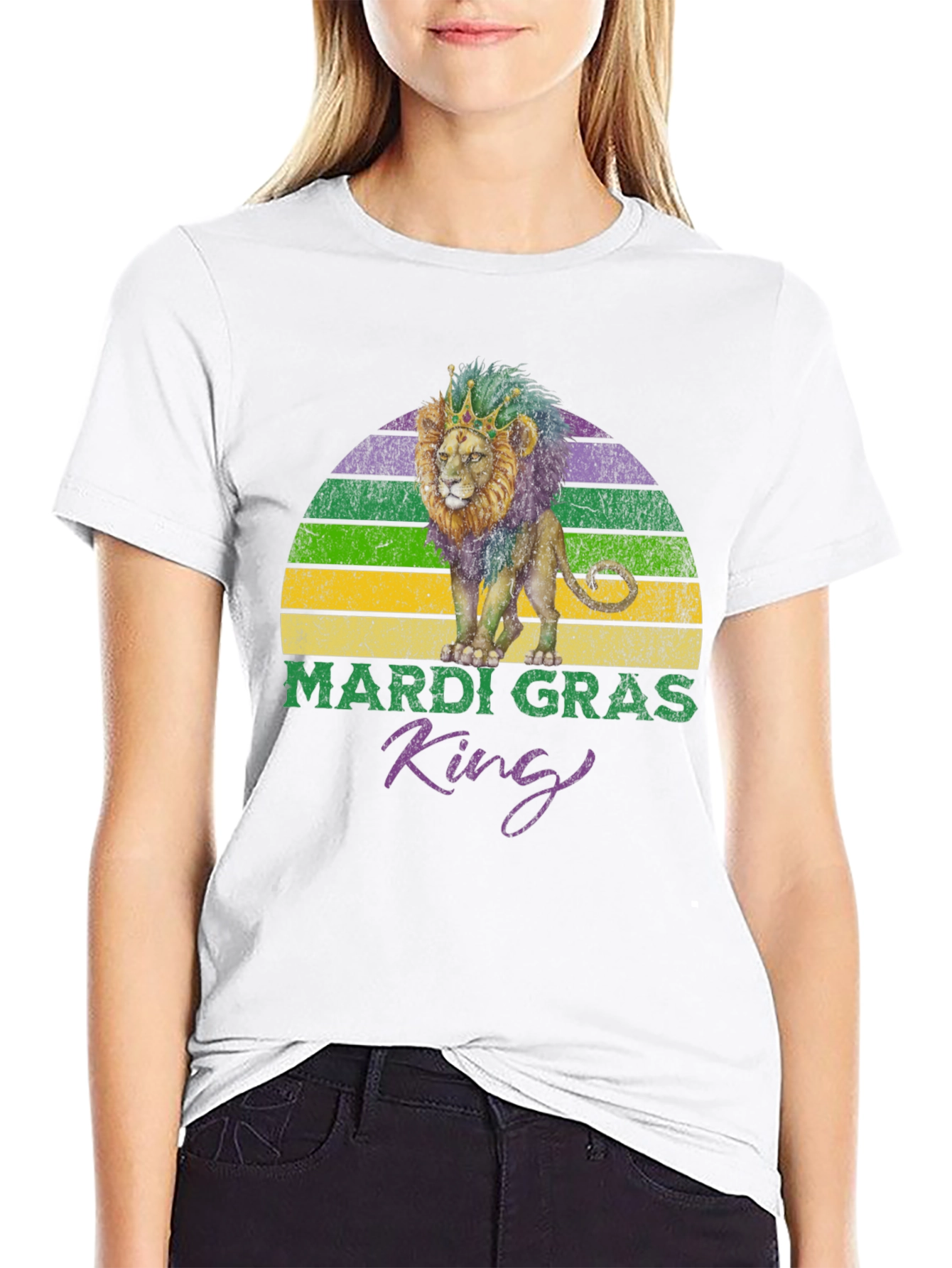 Mardi Gras King Lion Graphic T-Shirt