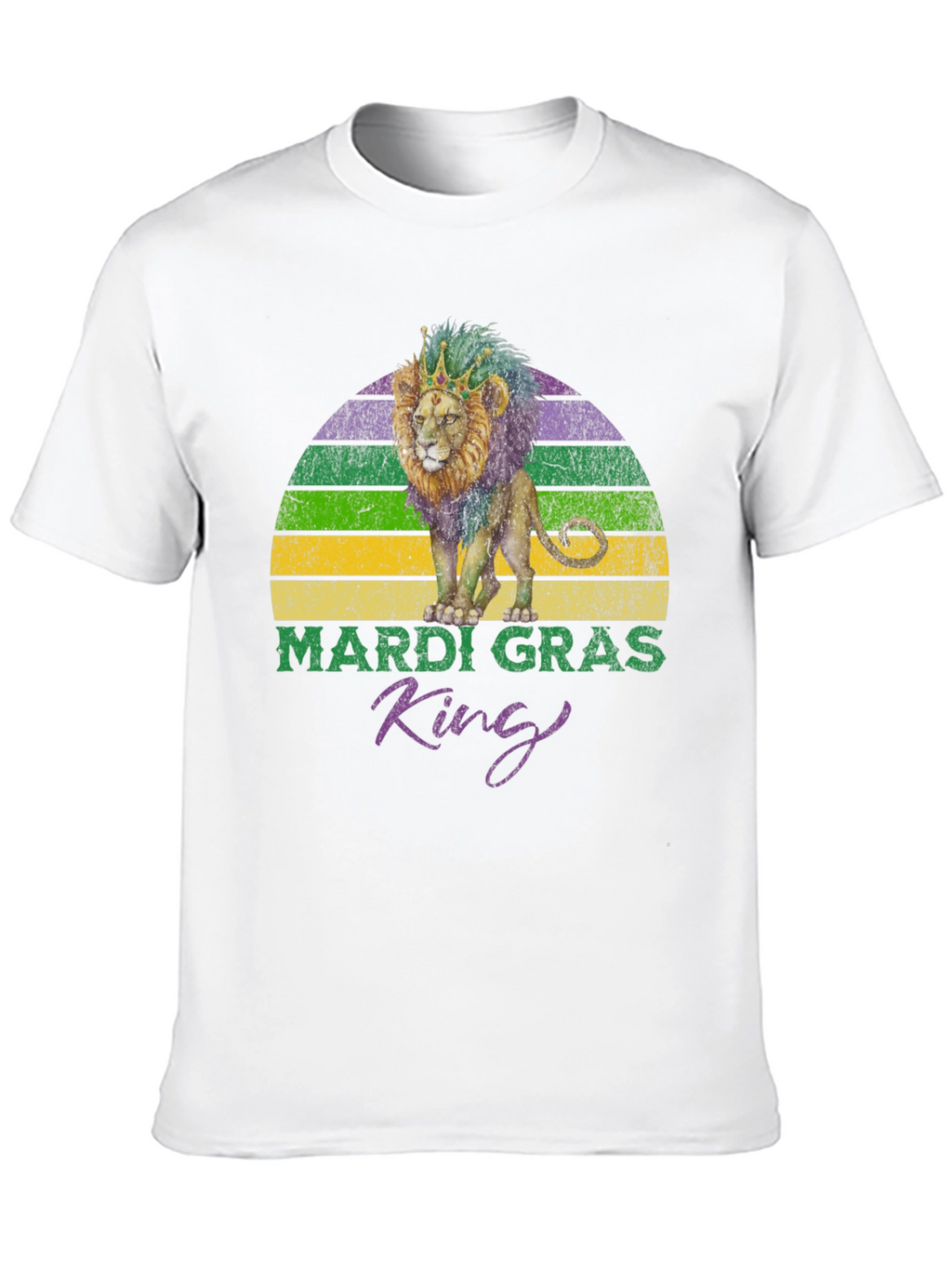 Mardi Gras King Lion Graphic T-Shirt