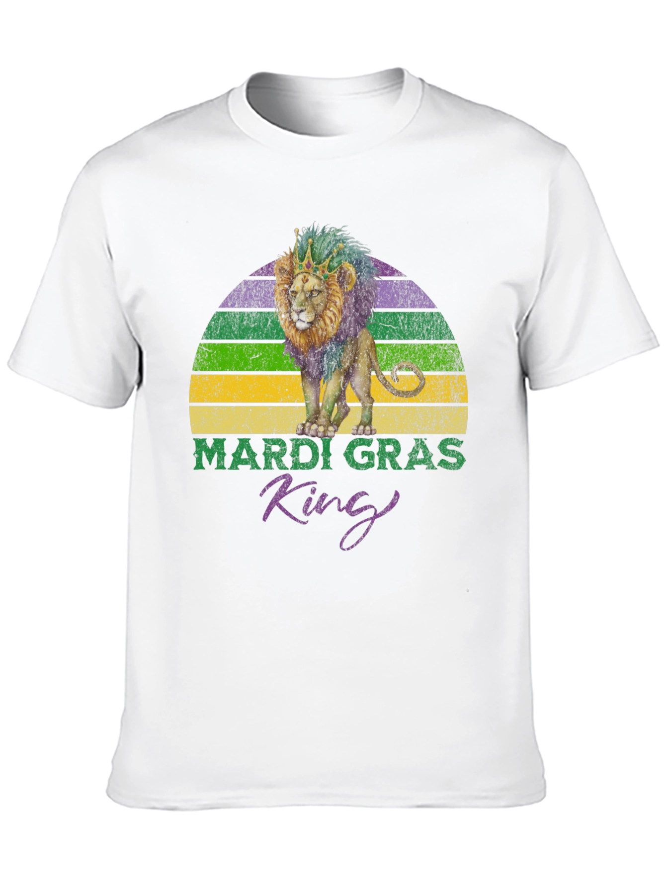 Mardi Gras King Lion Graphic T-Shirt