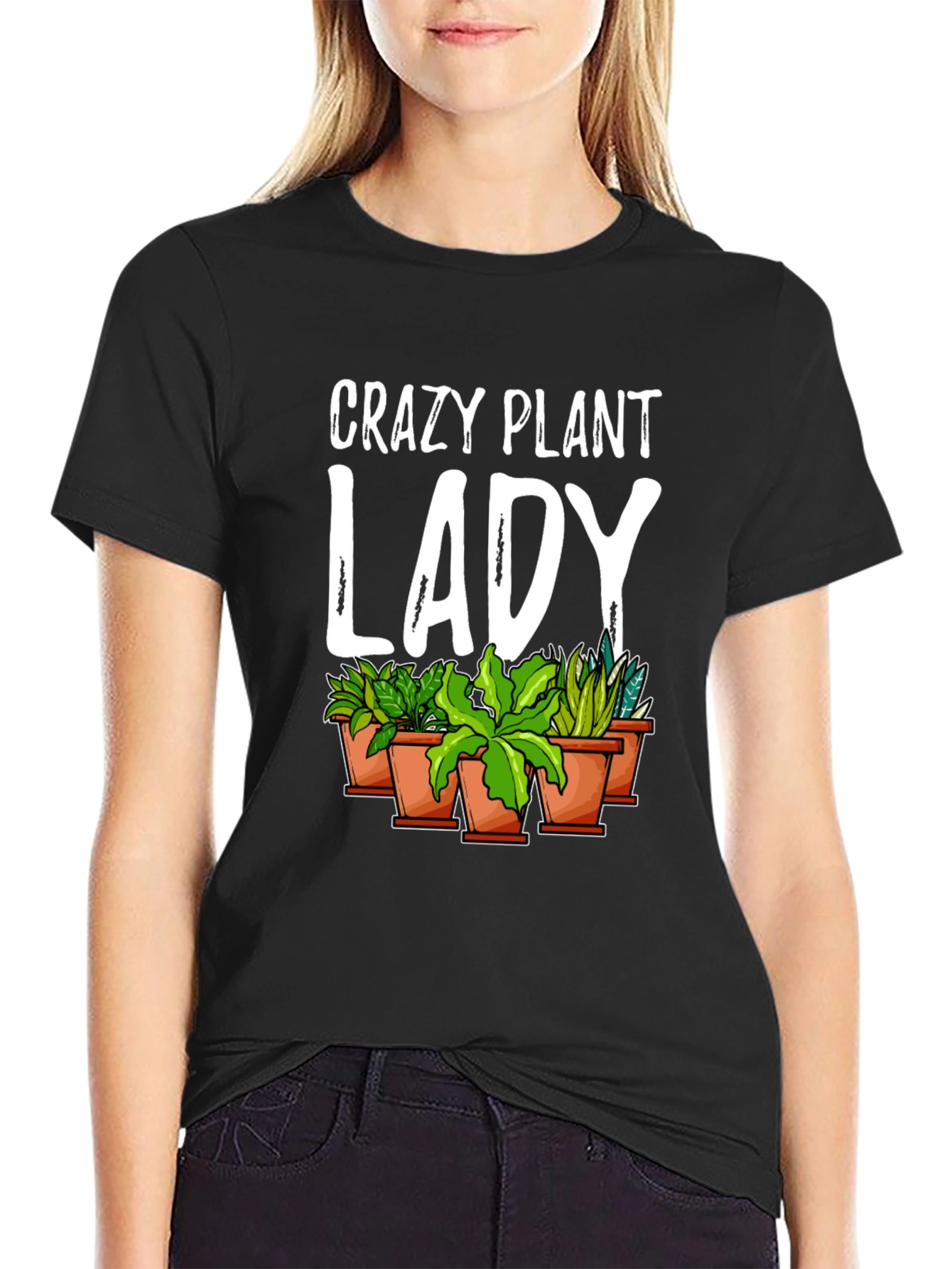 Crazy Plant Lady Graphic Tee - Black