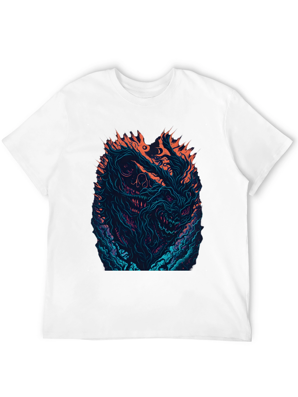Fiery Monster Graphic Black T-Shirt