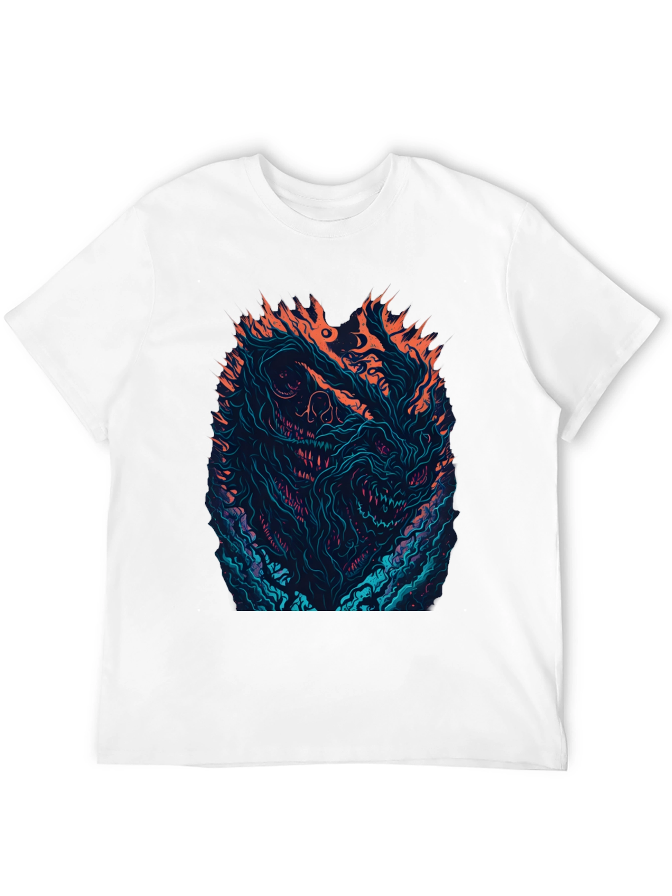 Fiery Monster Graphic Black T-Shirt