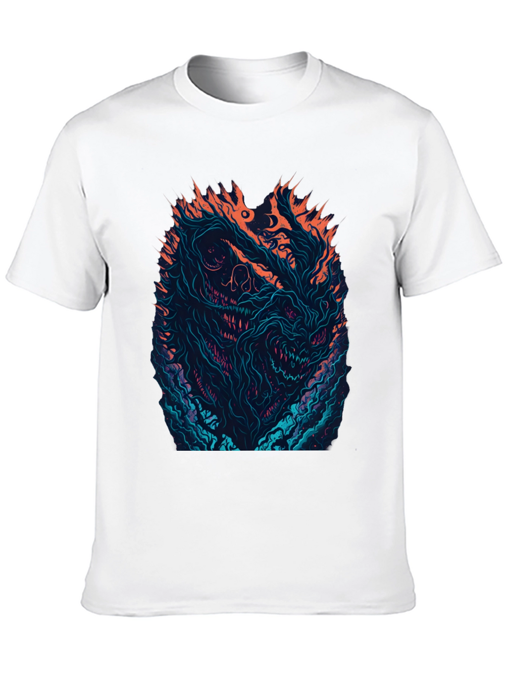 Fiery Monster Graphic Black T-Shirt