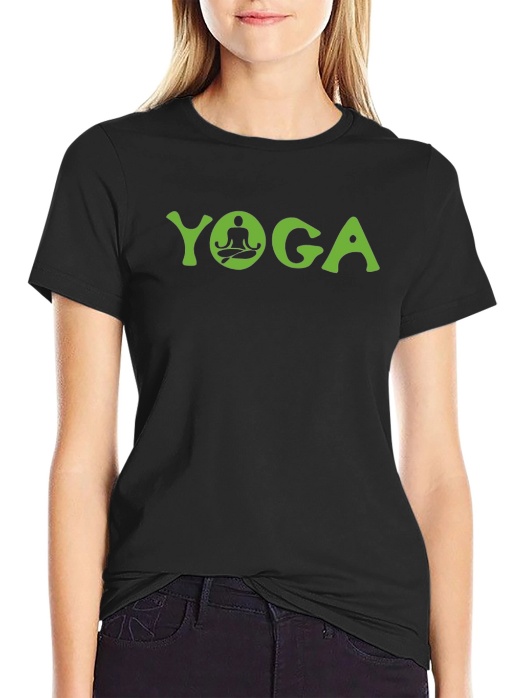 Yoga Graphic Tee - Black Cotton Comfort