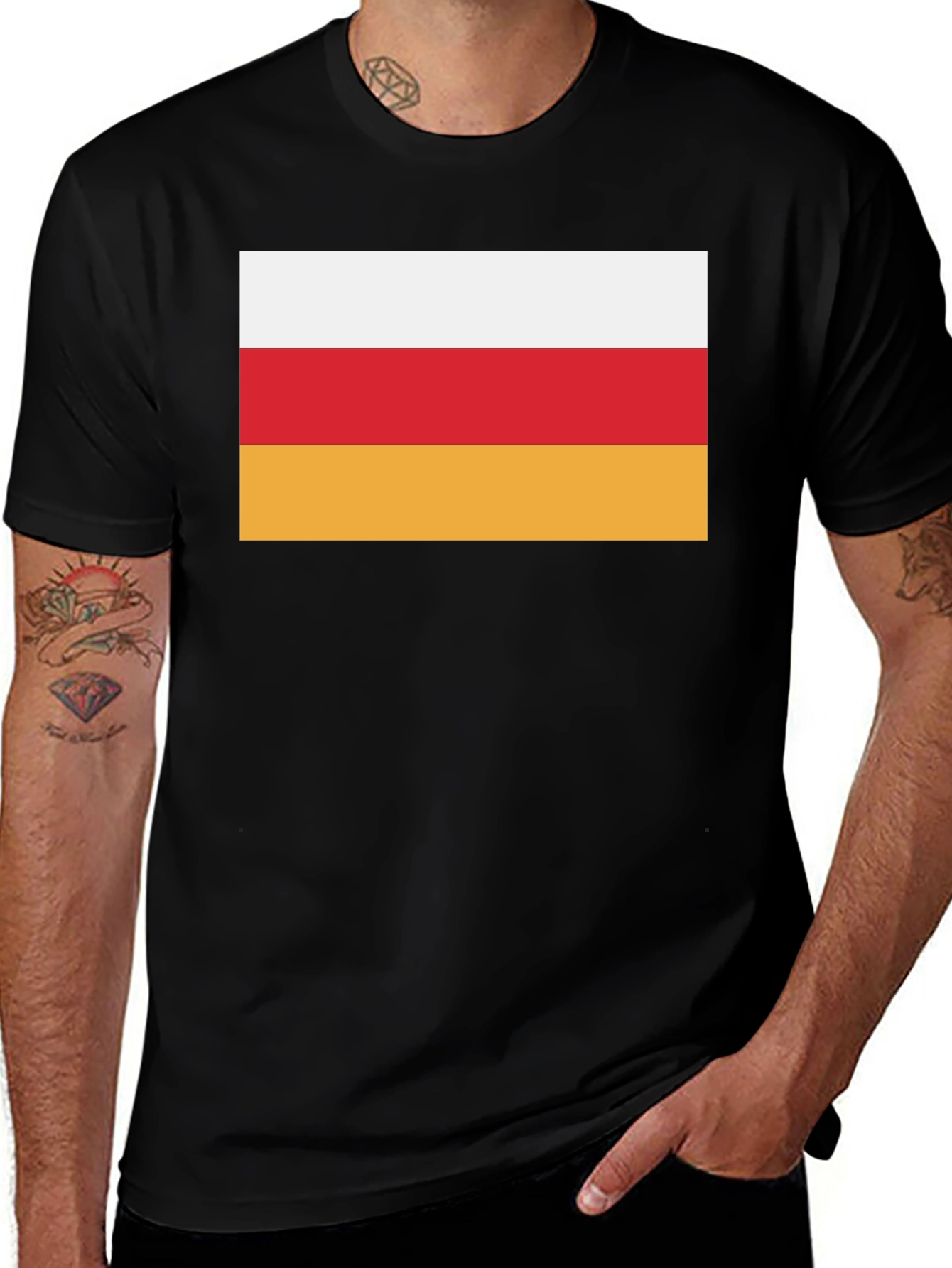 Ossetia Flag T-Shirt - Black Cotton Tee