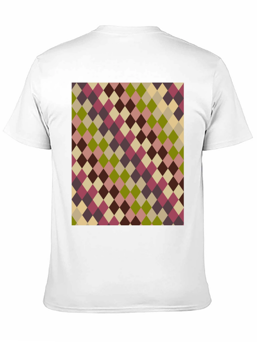 Retro Argyle Pattern Black T-Shirt
