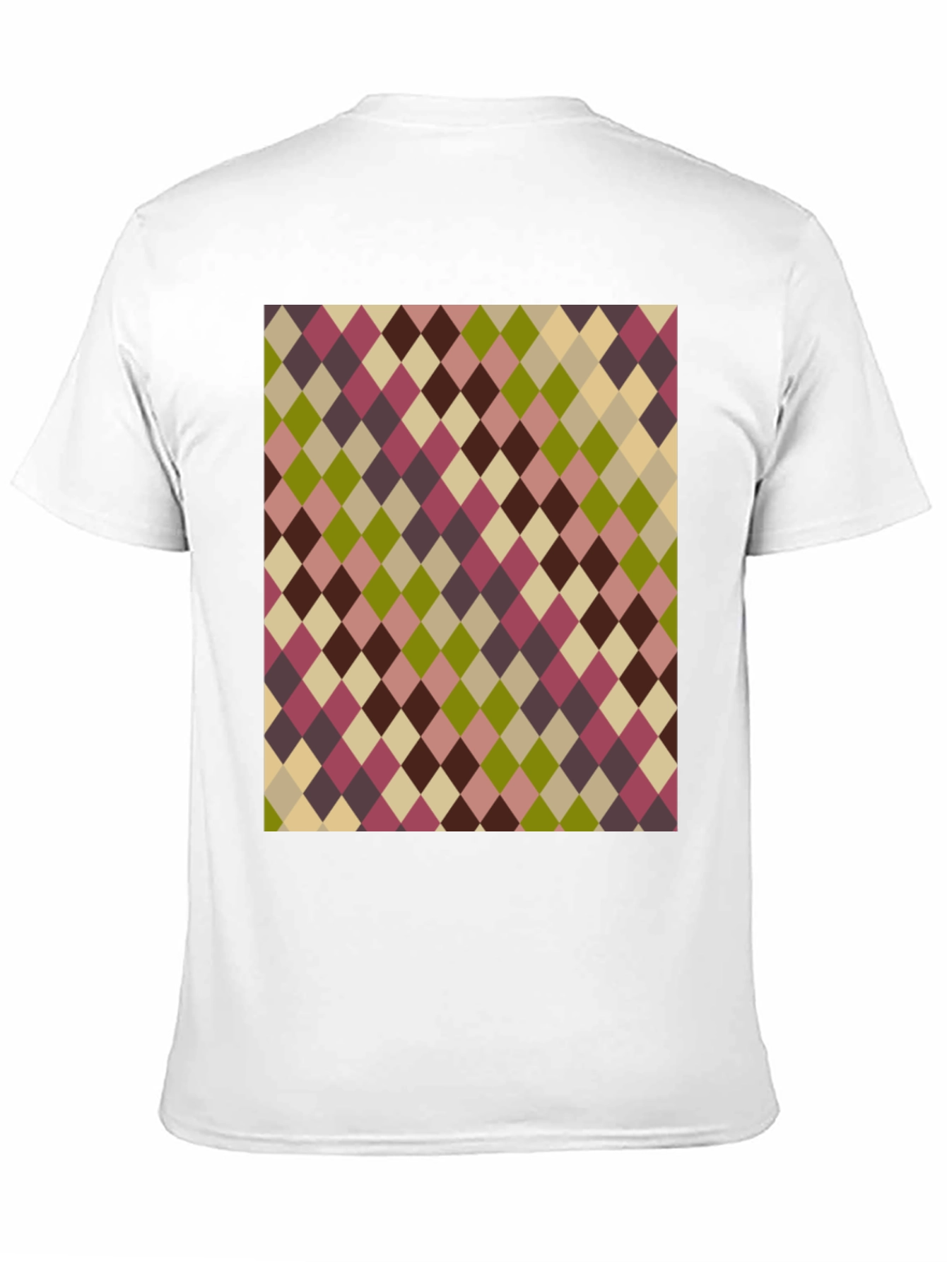 Retro Argyle Pattern Black T-Shirt