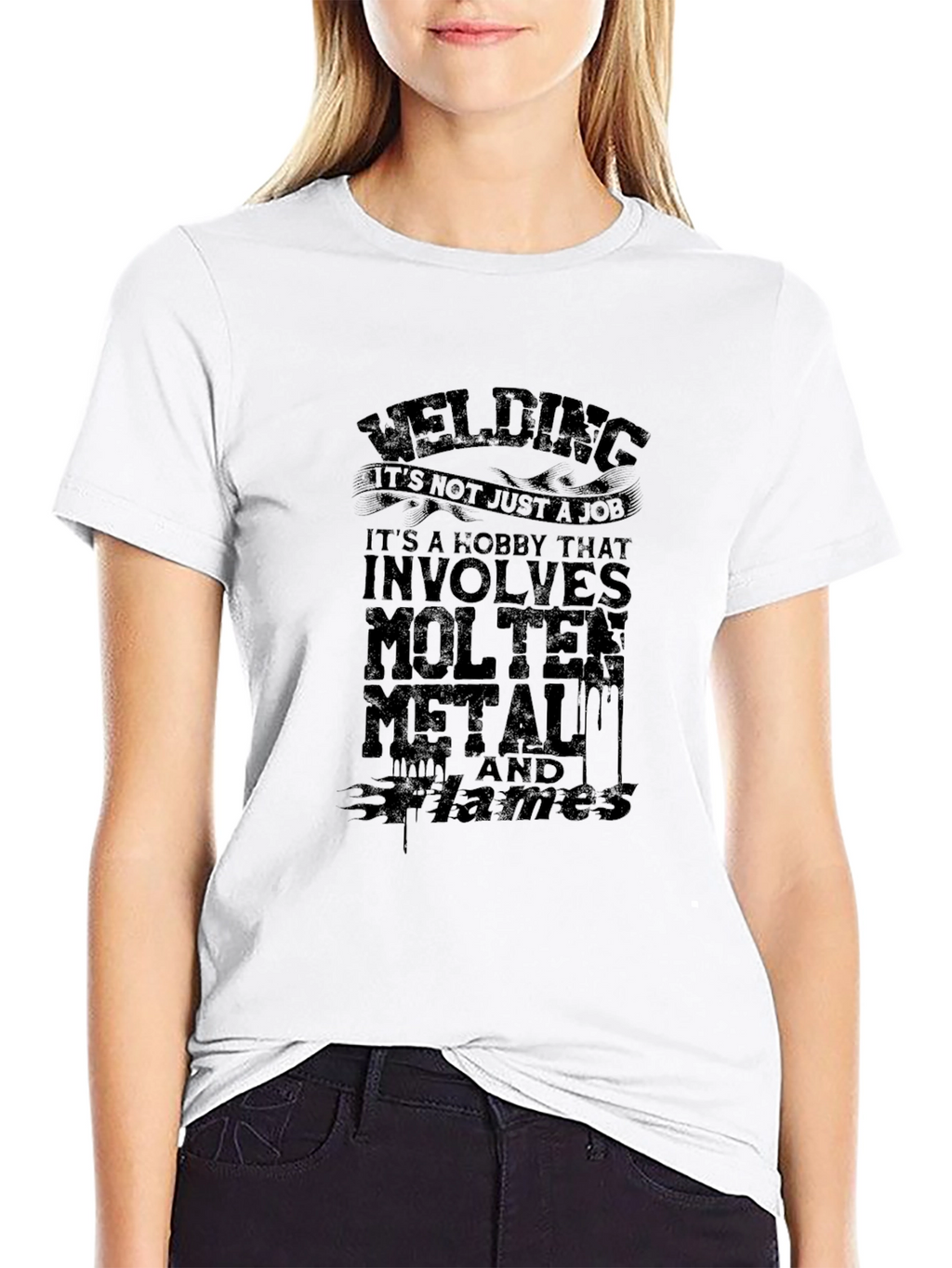 Welding Molten Metal Flames Black T-Shirt