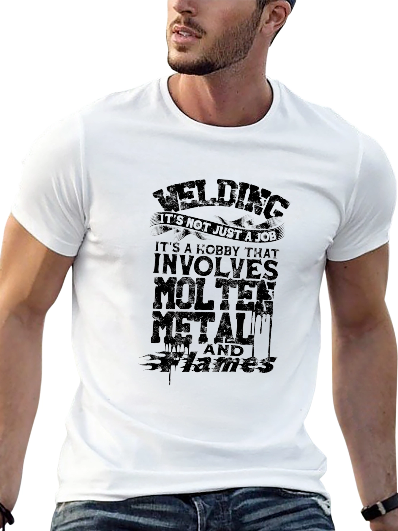 Welding Molten Metal Flames Black T-Shirt