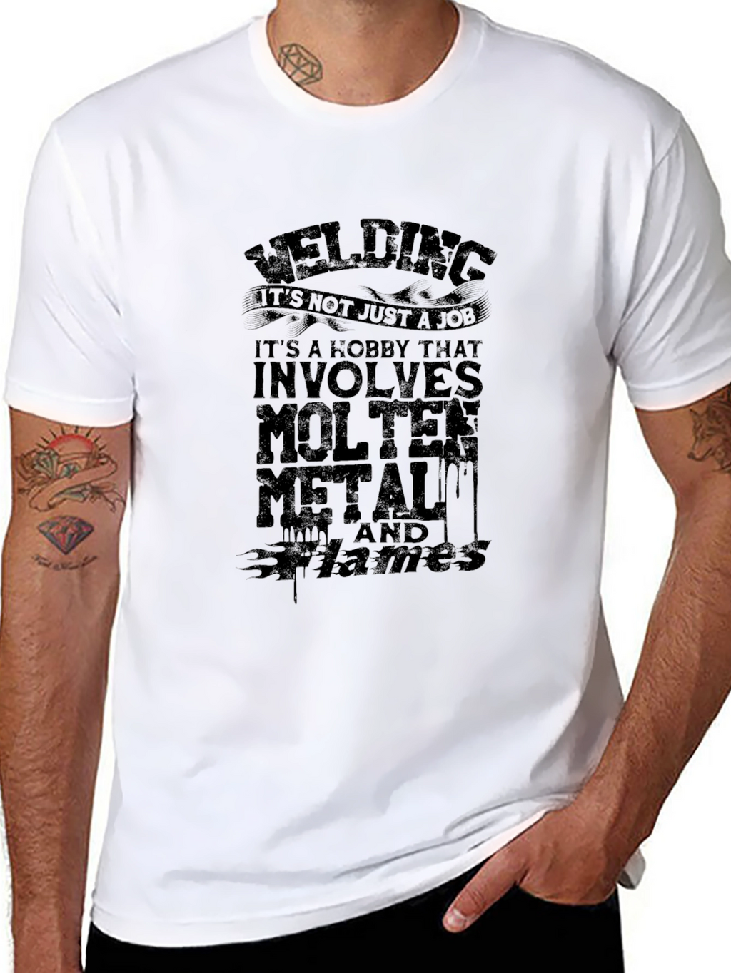 Welding Molten Metal Flames Black T-Shirt
