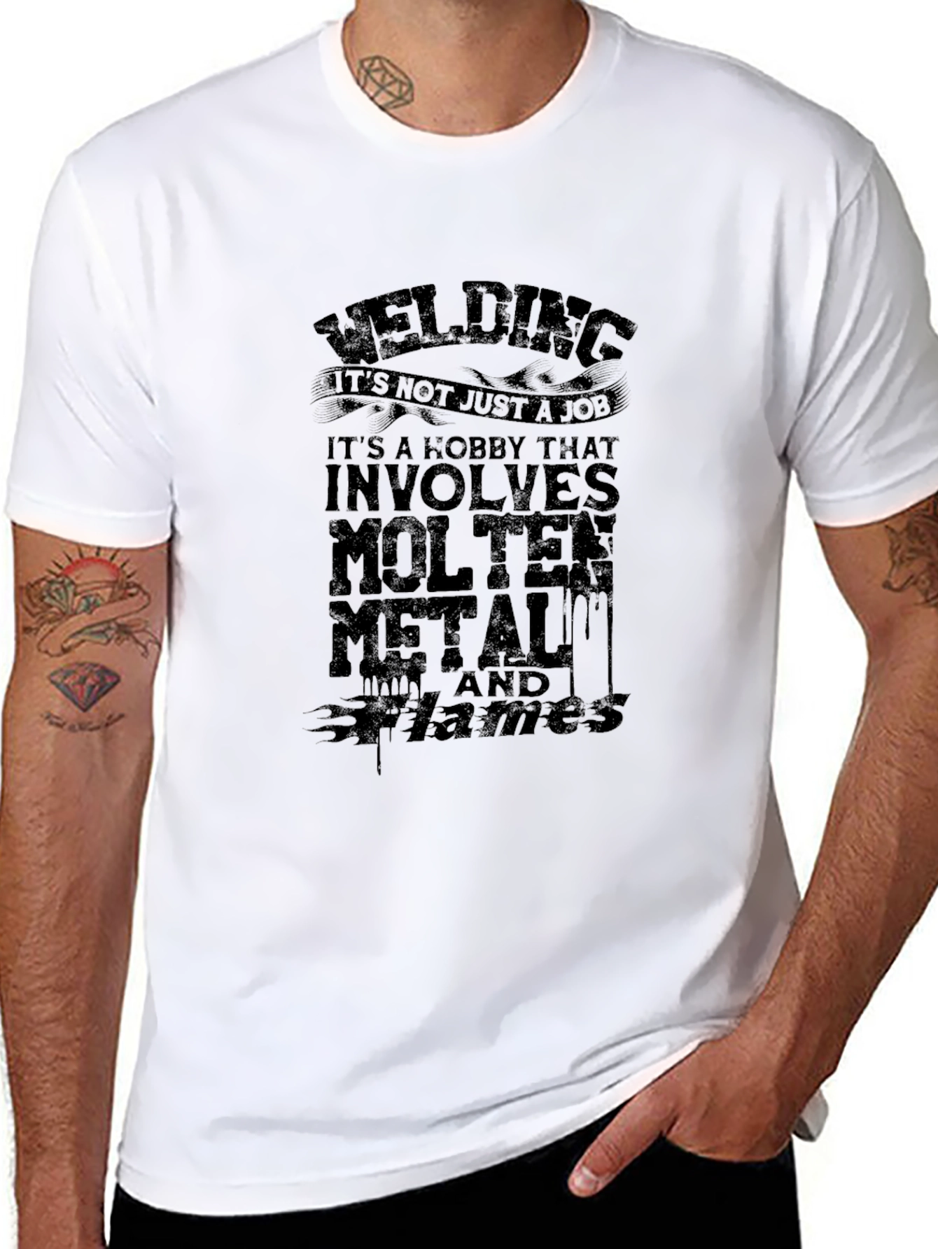 Welding Molten Metal Flames Black T-Shirt
