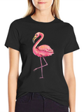 Flamingo Graphic Tee - Mens Black Cotton T-Shirt
