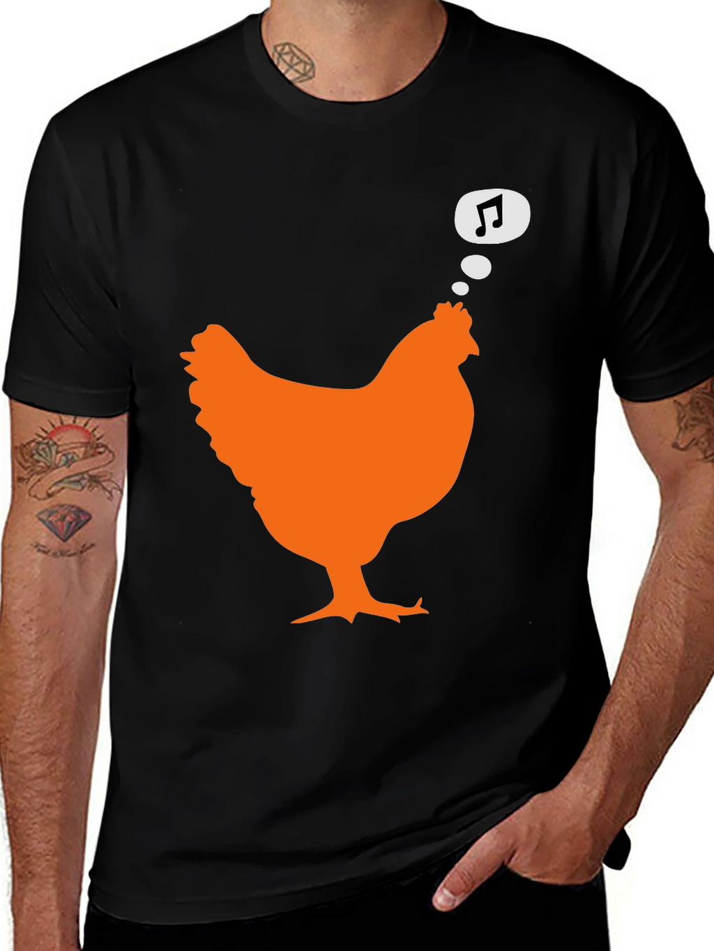 Singing Chicken Graphic Tee - Black