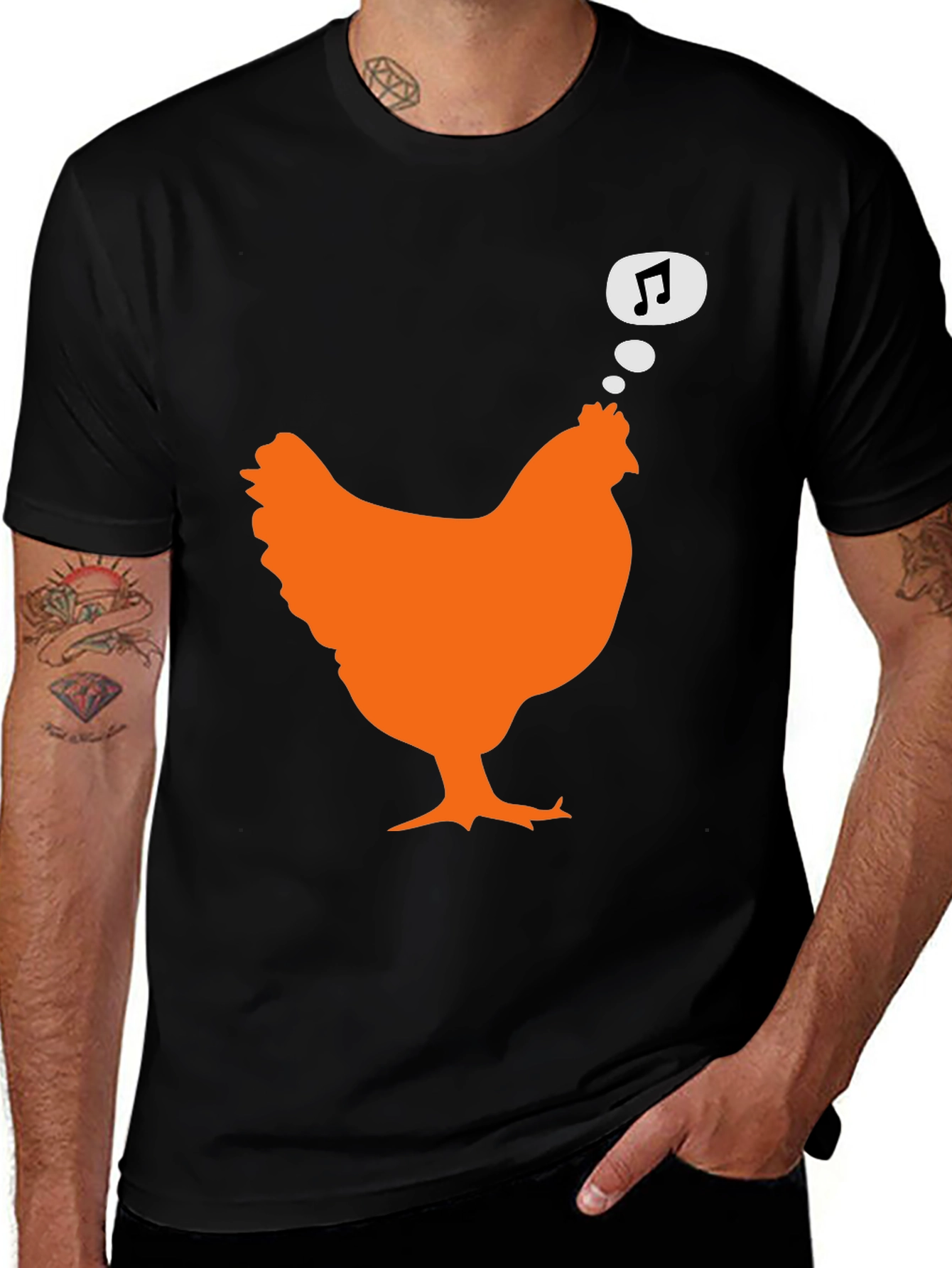 Singing Chicken Graphic Tee - Black