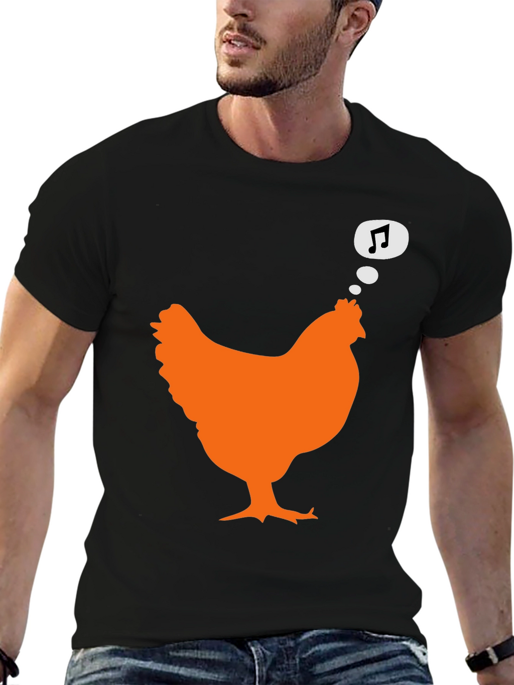 Singing Chicken Graphic Tee - Black