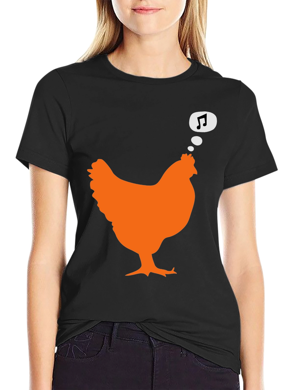Singing Chicken Graphic Tee - Black