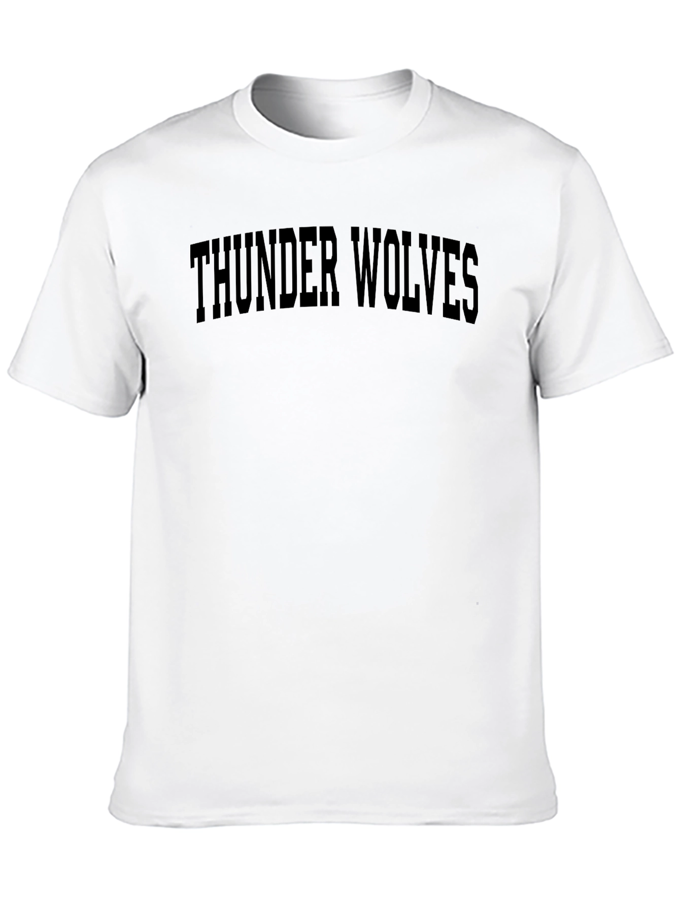 Thunder Wolves Graphic T-Shirt - Black Crew Neck Tee