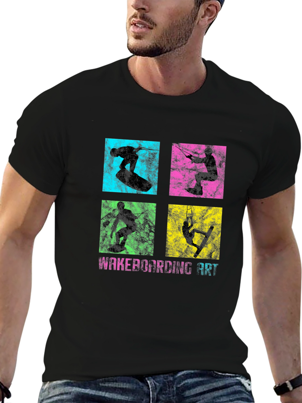 Wakeboarding Art Graphic T-Shirt