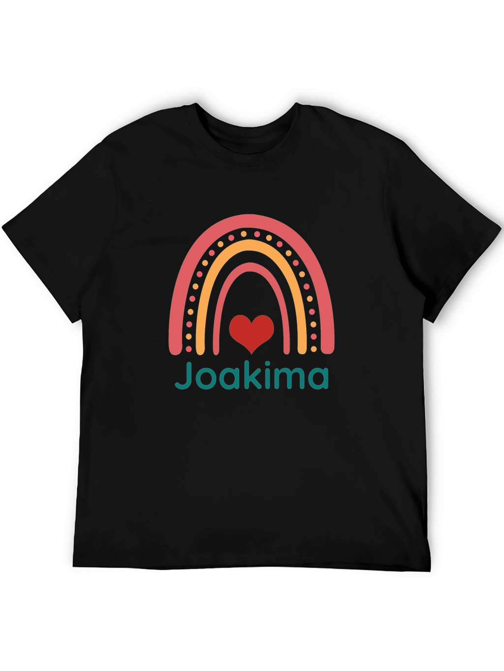 Rainbow Heart Joakima Black T-Shirt